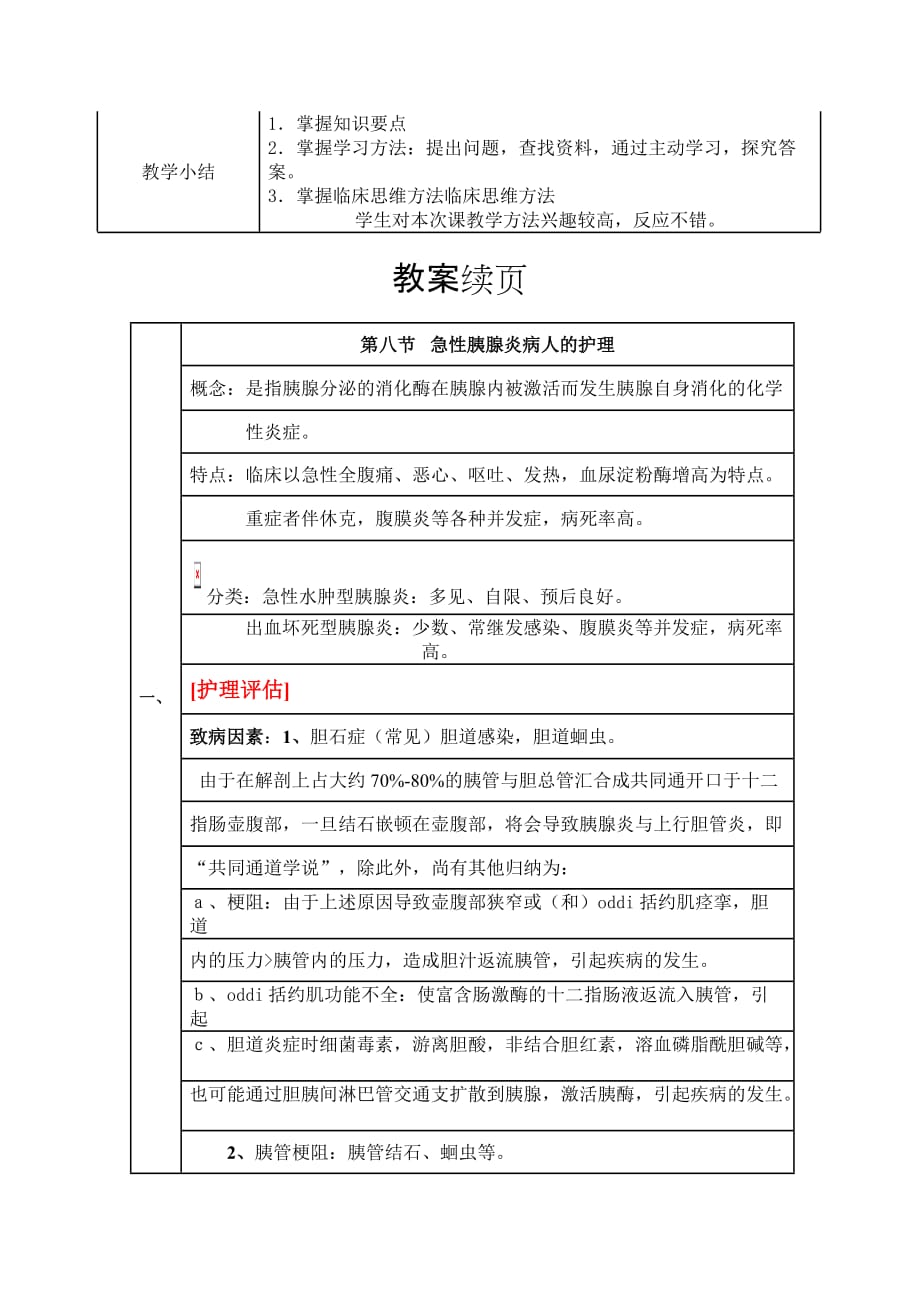 《内科护理学》急性胰腺炎病人的护理教案.doc_第2页