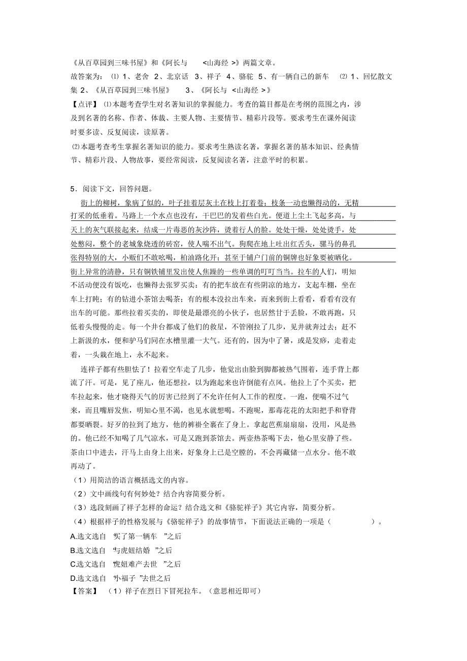 【精品】部编七年级语文下册配套练习册名著阅读答案_第5页