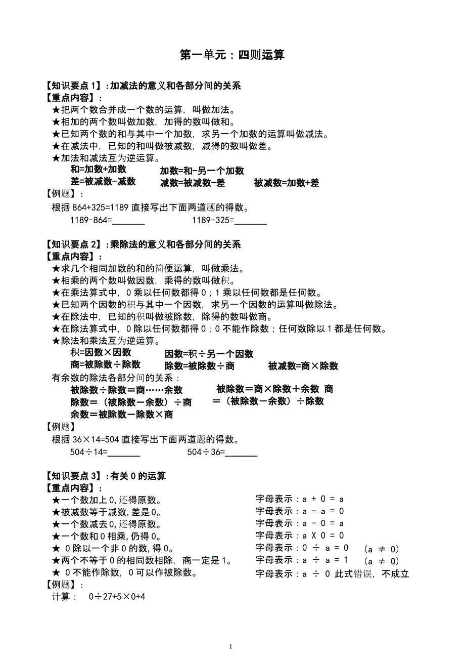 人教版小学四年级下册数学总复习资料（2020年整理）.pptx_第1页