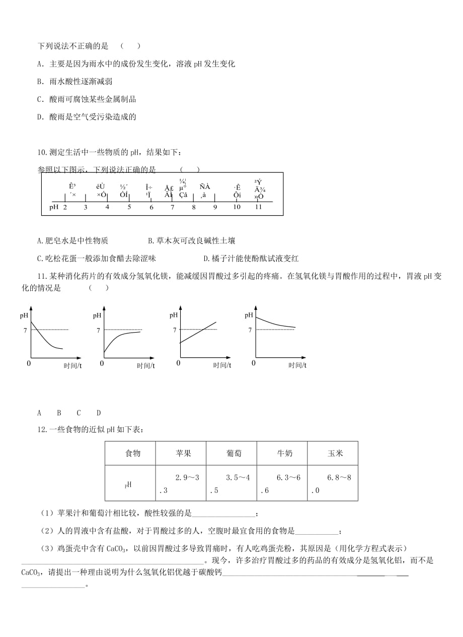 (正版)溶液的酸碱性习题[5页]_第2页