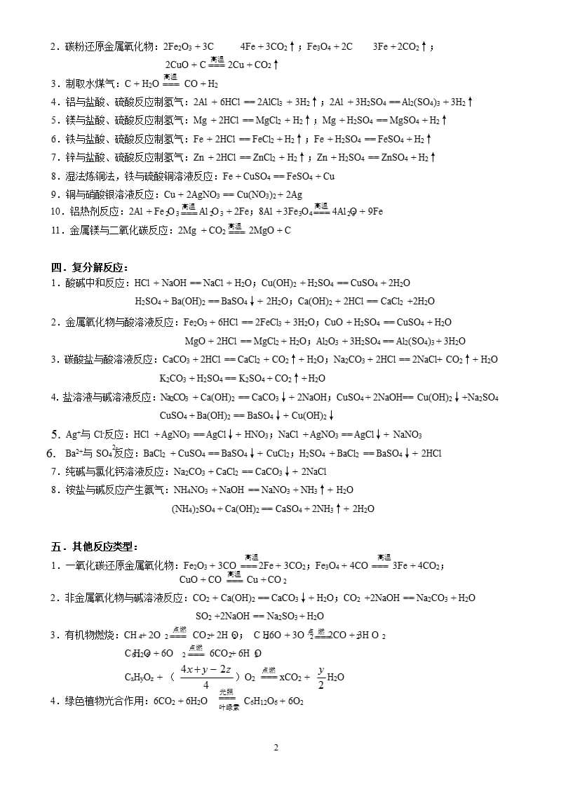 九年级化学(沪教版)化学方程式整理小结（2020年整理）.pptx_第2页