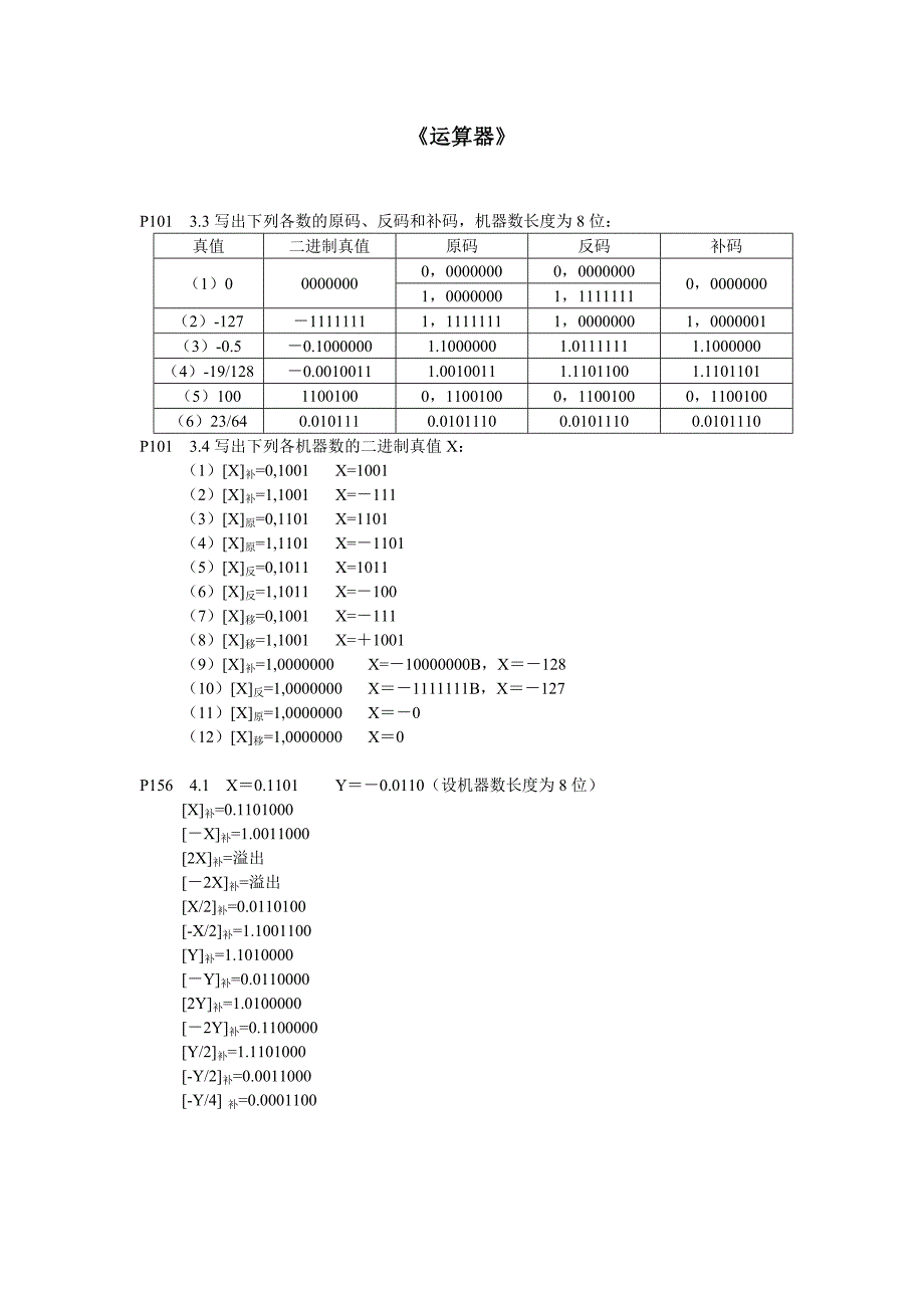 计算机组成原理与系统结构课后作业答案(包健_冯建文 章复嘉版).doc_第1页