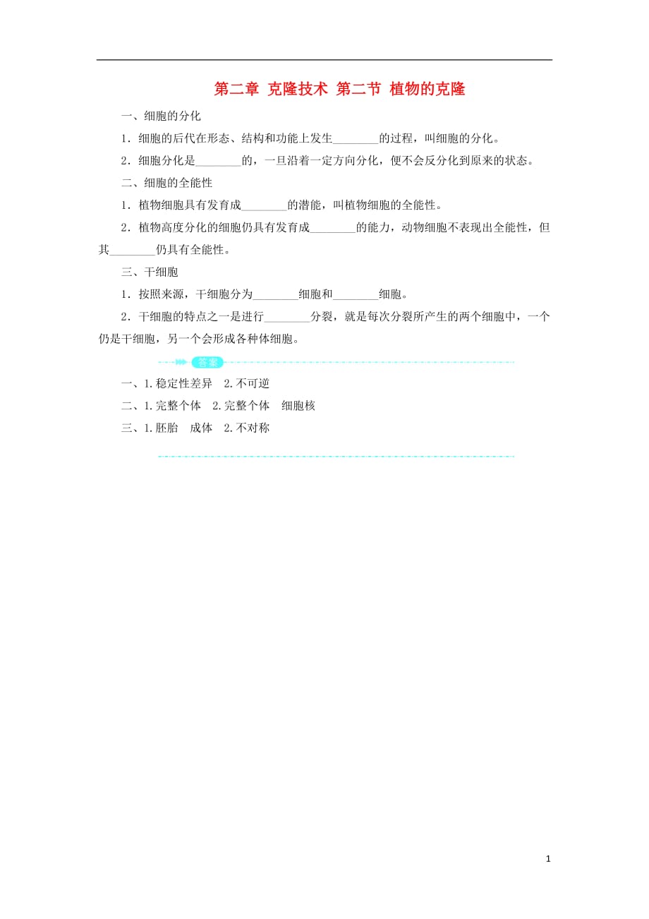 高中生物第二章克隆技术第二节植物的克隆素材浙科版选修3_第1页