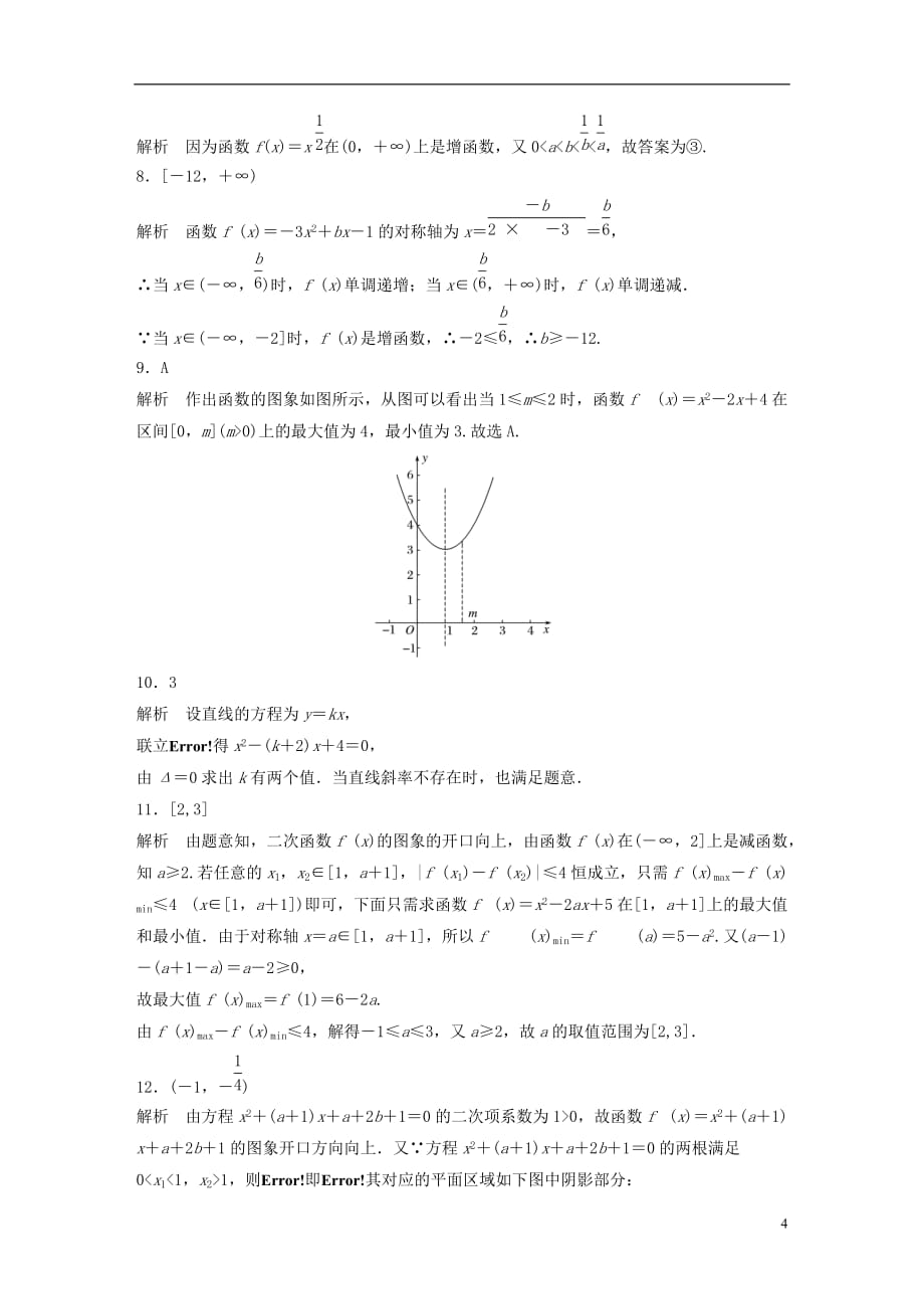 高考数学专题2函数概念与基本初等函数10二次函数与幂函数理_第4页