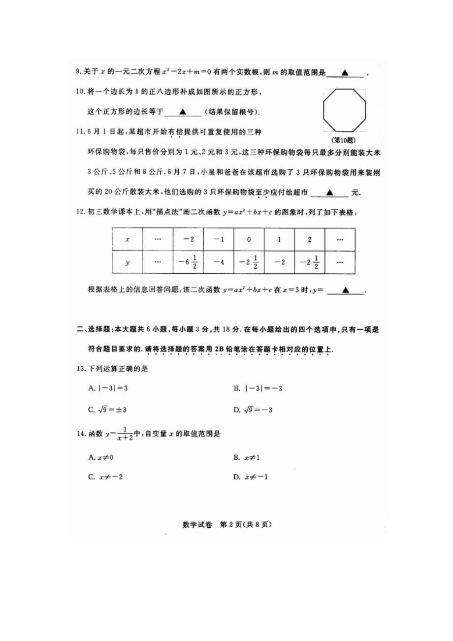 (正版)2008江苏苏州中考数学试卷[10页]_第2页