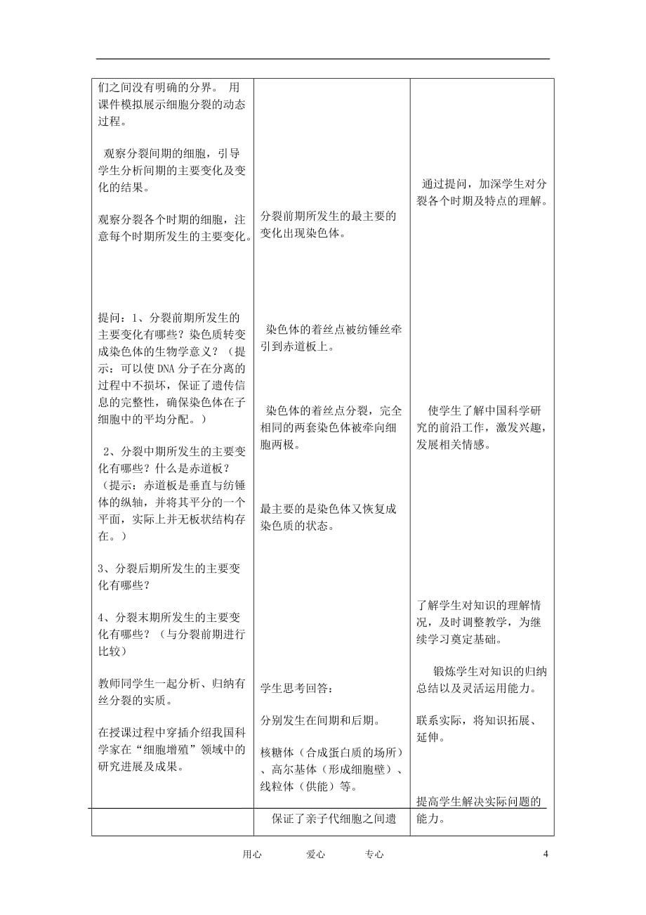 高中生物教师竞赛作品《细胞的增殖》教学案 新人教版必修1.doc_第4页