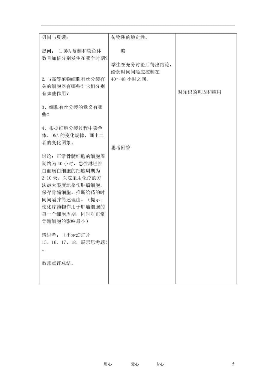 高中生物教师竞赛作品《细胞的增殖》教学案 新人教版必修1.doc_第5页