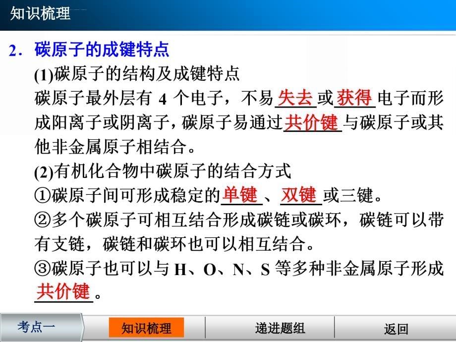 步步高2015届高考化学(广东专用)一轮复习配套课件：第九章 第1讲 有机物的组成与结构_第5页