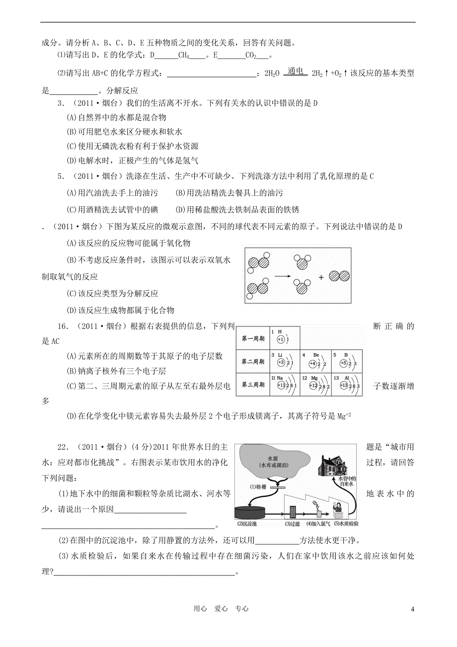 2011年全国中考化学分单元汇编试题 第二单元 鲁教版.doc_第4页