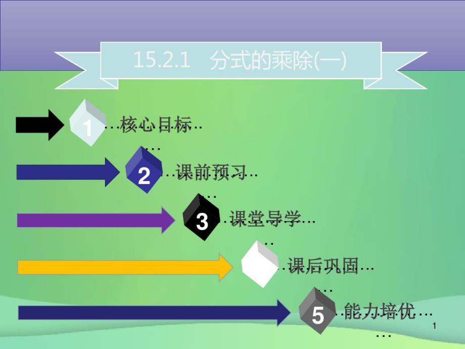 2021学年八年级数学上册第十五章分式15.2.1分式的乘除同步讲义新人教版课件PPT_第1页