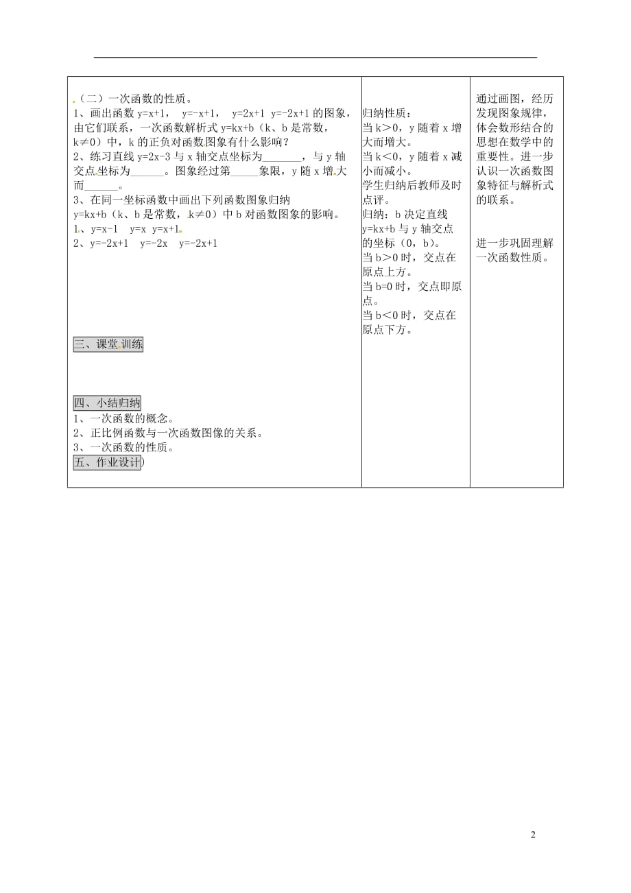 山东省临沂县2012-2013学年八年级数学上册 一次函数的图像和性质教案.doc_第2页