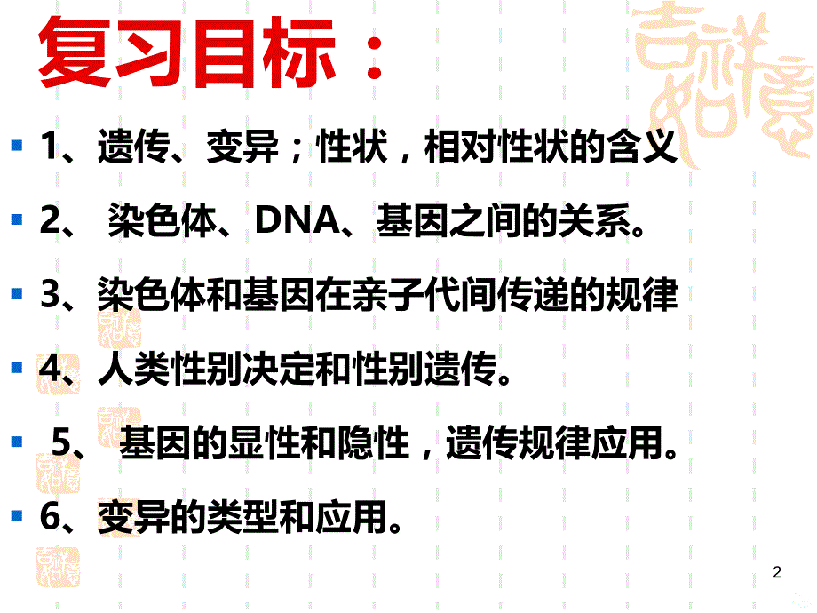 生物的遗传和变异复习PPT课件_第2页