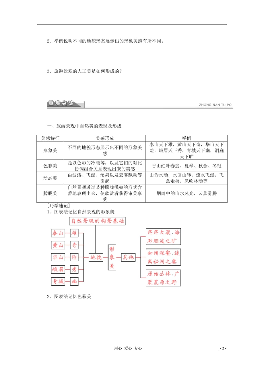 2012高中地理 3.1 旅游景观的审美特征学案 新人教版选修3.doc_第2页