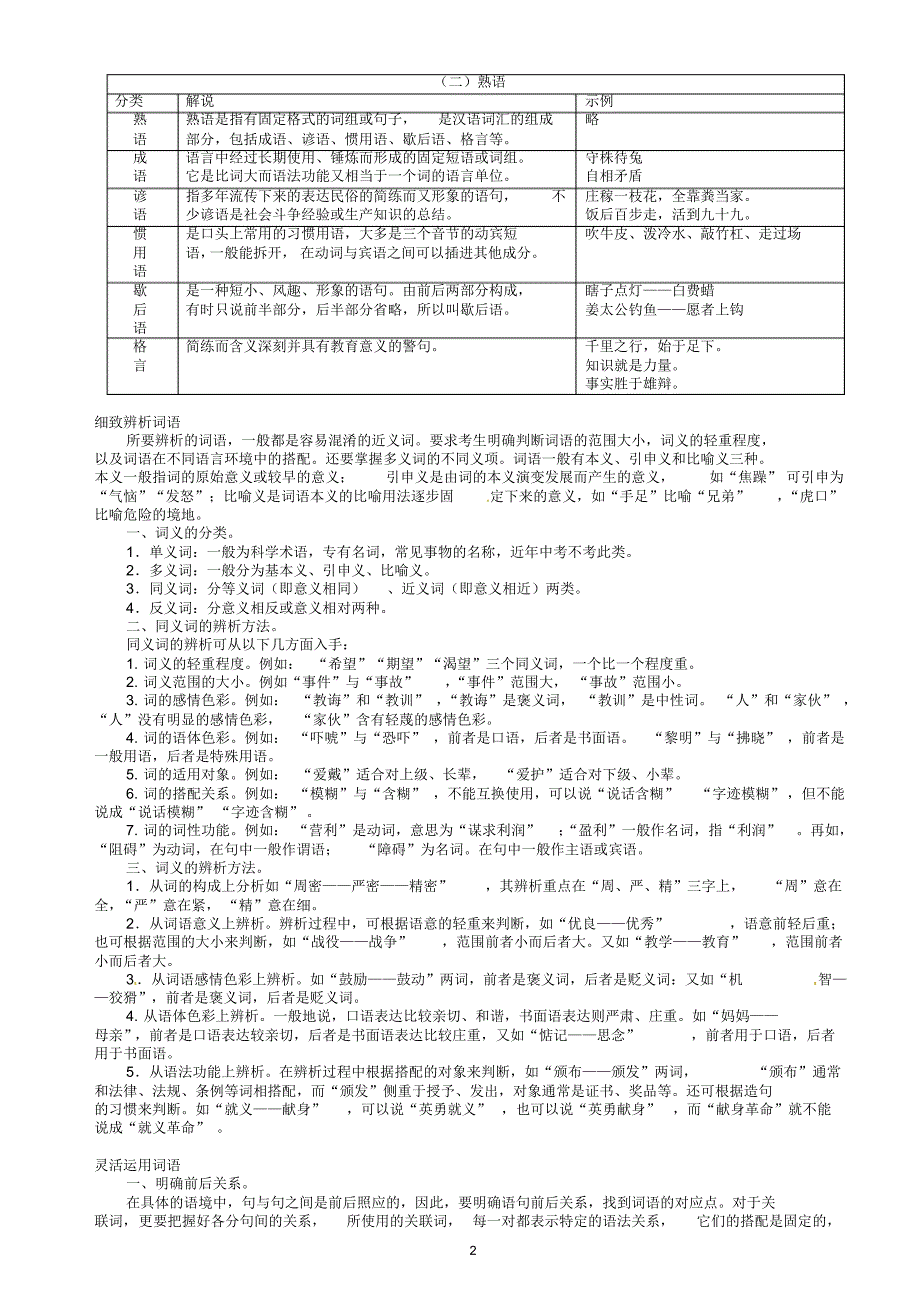 中考总复习——词语的理解与运用知识讲解 .pdf_第2页