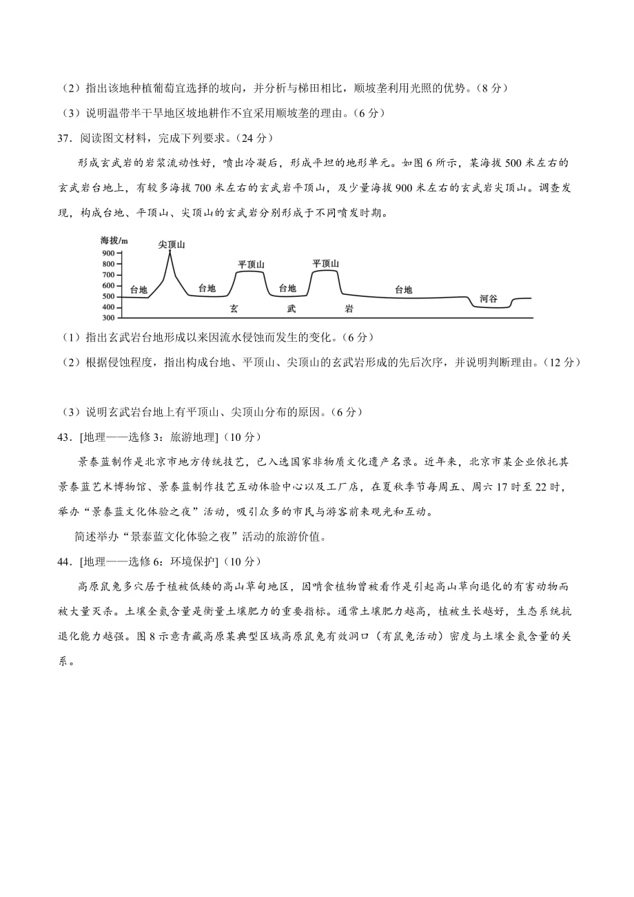 （精校版）2020年全国卷Ⅰ文综地理高考试题文档版（含答案）_第4页