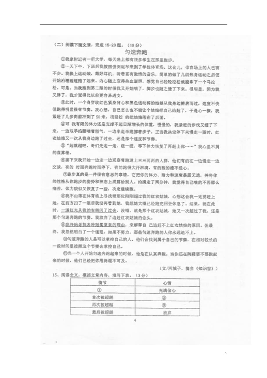 九年级语文下学期模拟考试试题（扫描版无答案）_第4页