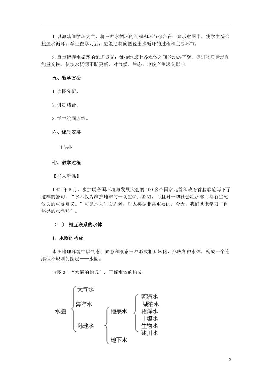 福建省莆田市高中地理《自然界水循环》教案 新人教版必修1.doc_第2页