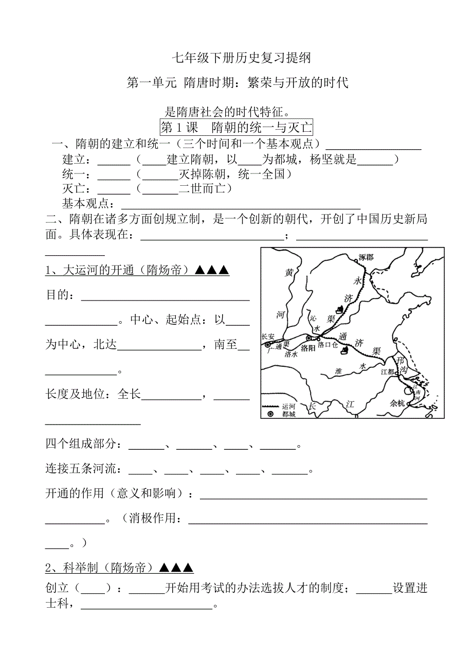 七年级历史下册填空练习.doc_第1页