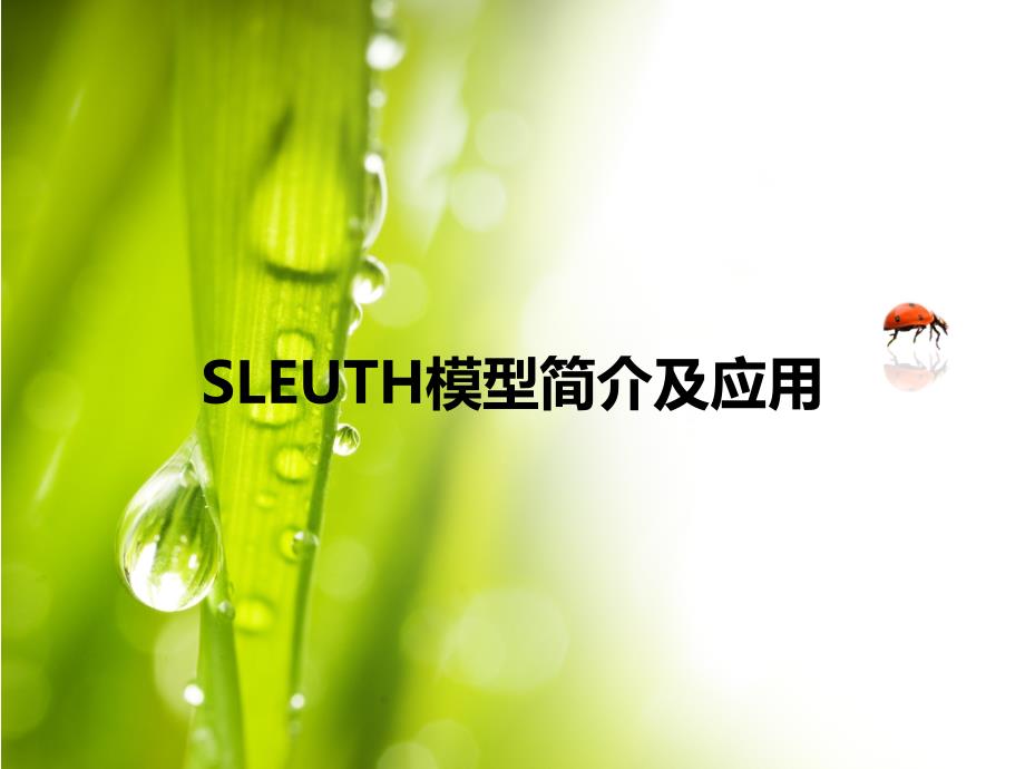 SLEUTH模型简介及应用电子教案_第1页