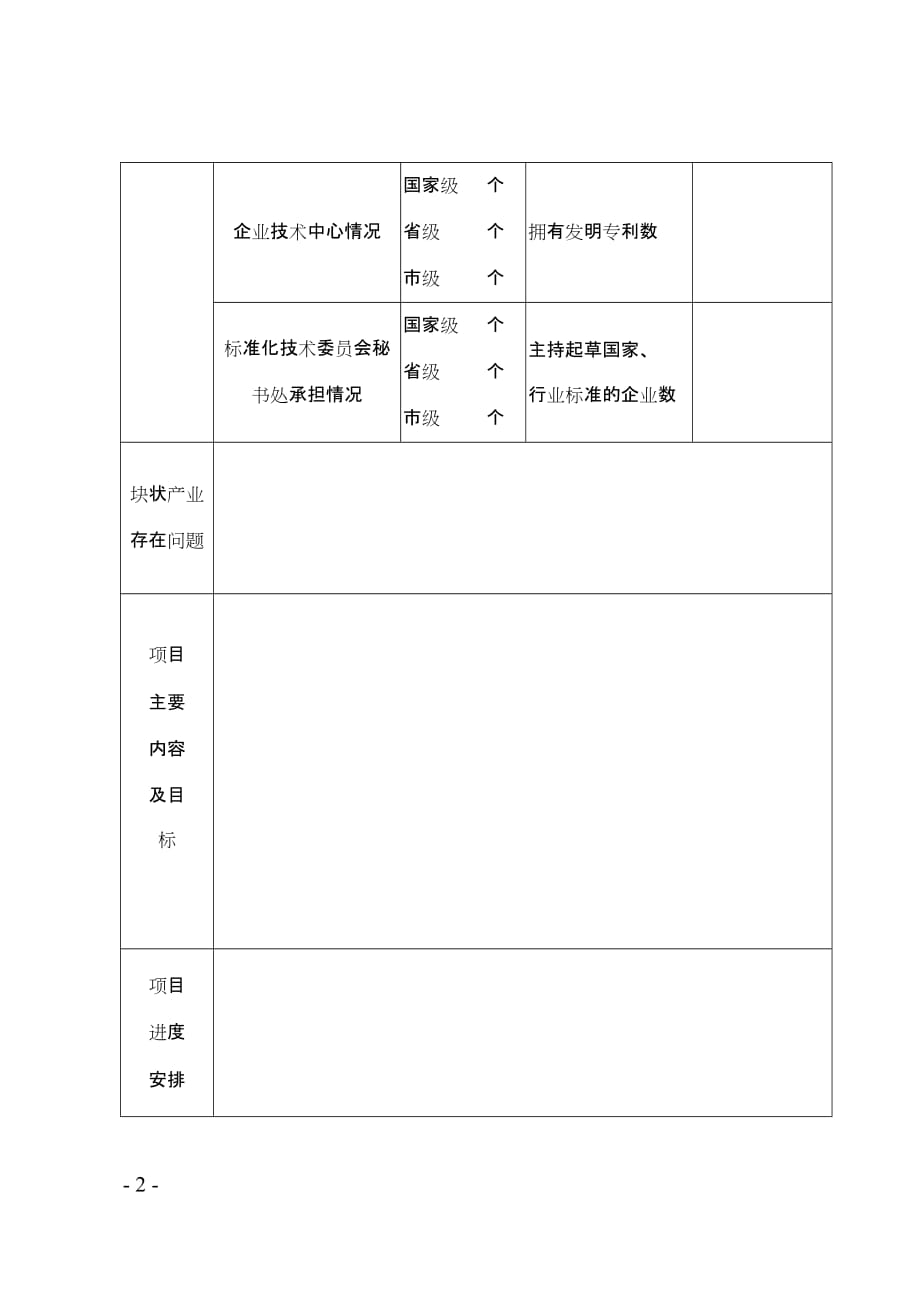 宁波市块状产业标准化重点项目申报表_第2页