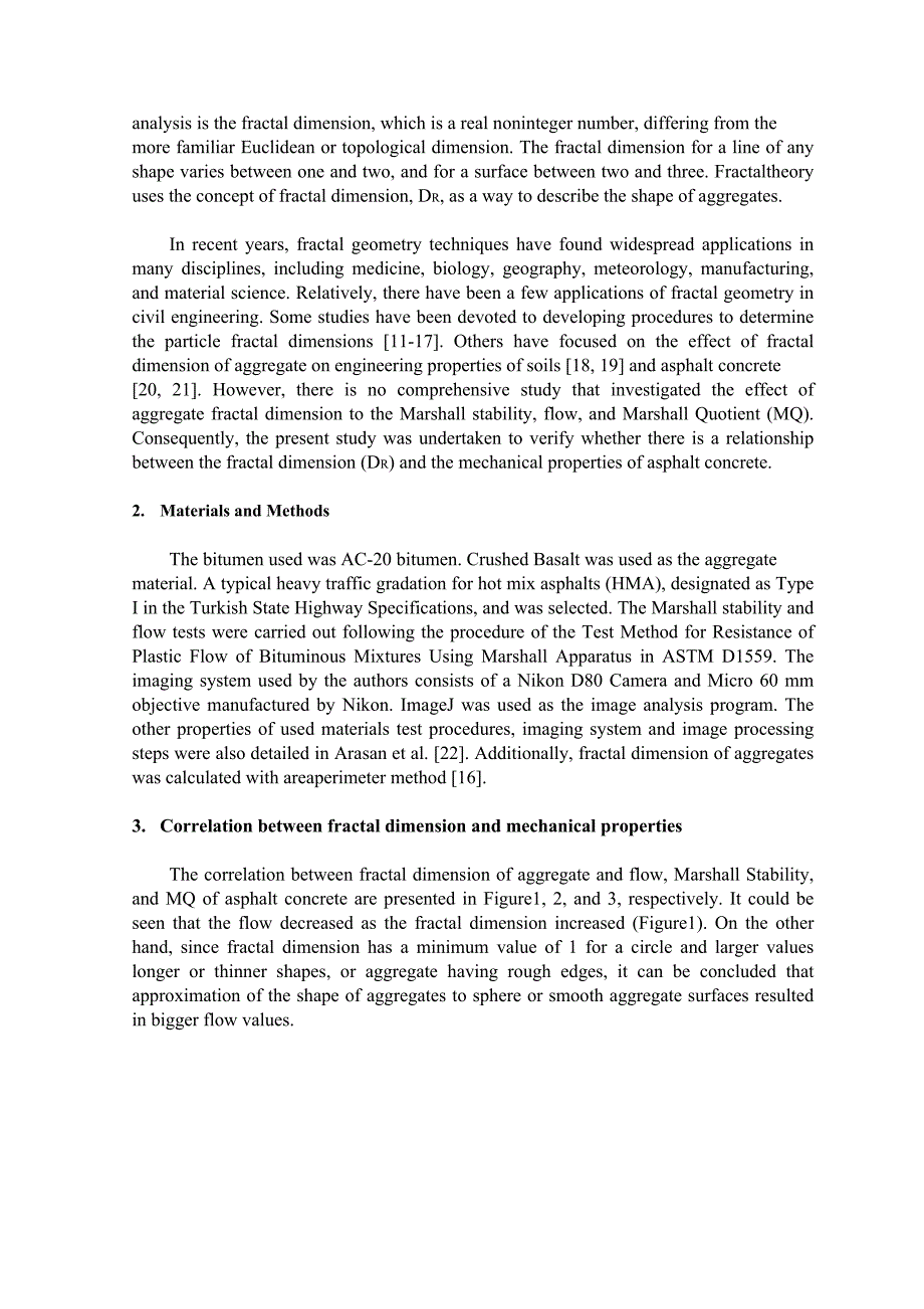 外文资料翻译--分形维数与沥青混凝土力学性能之间的关系_第3页