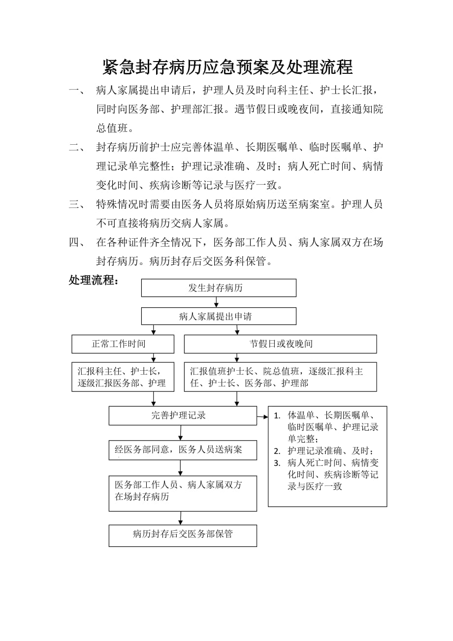 紧急封存病历应急预案及处理流程.doc_第1页