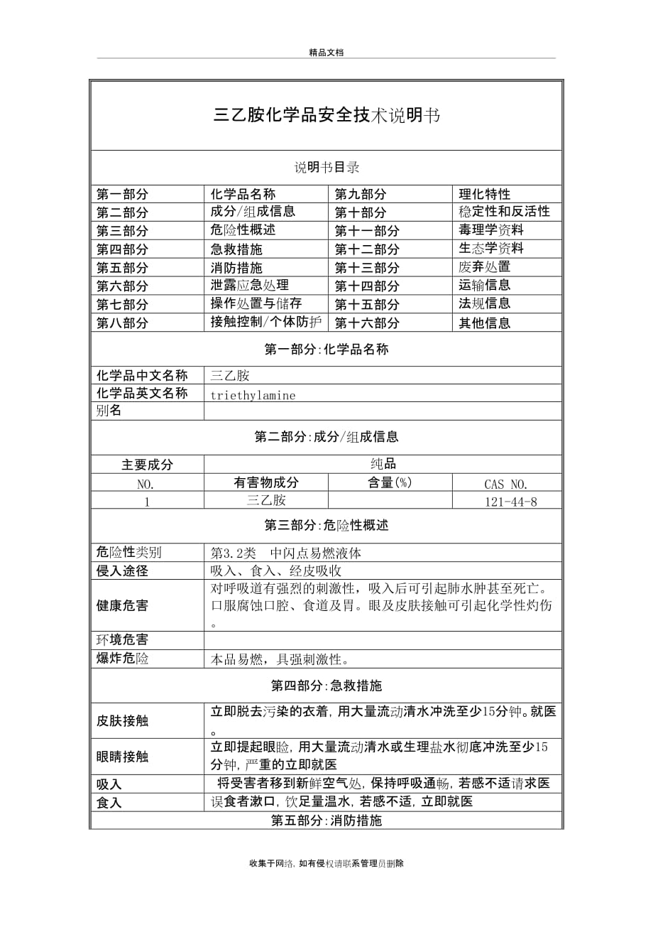 三乙胺-化学品安全技术说明书(MSDS)电子教案_第2页