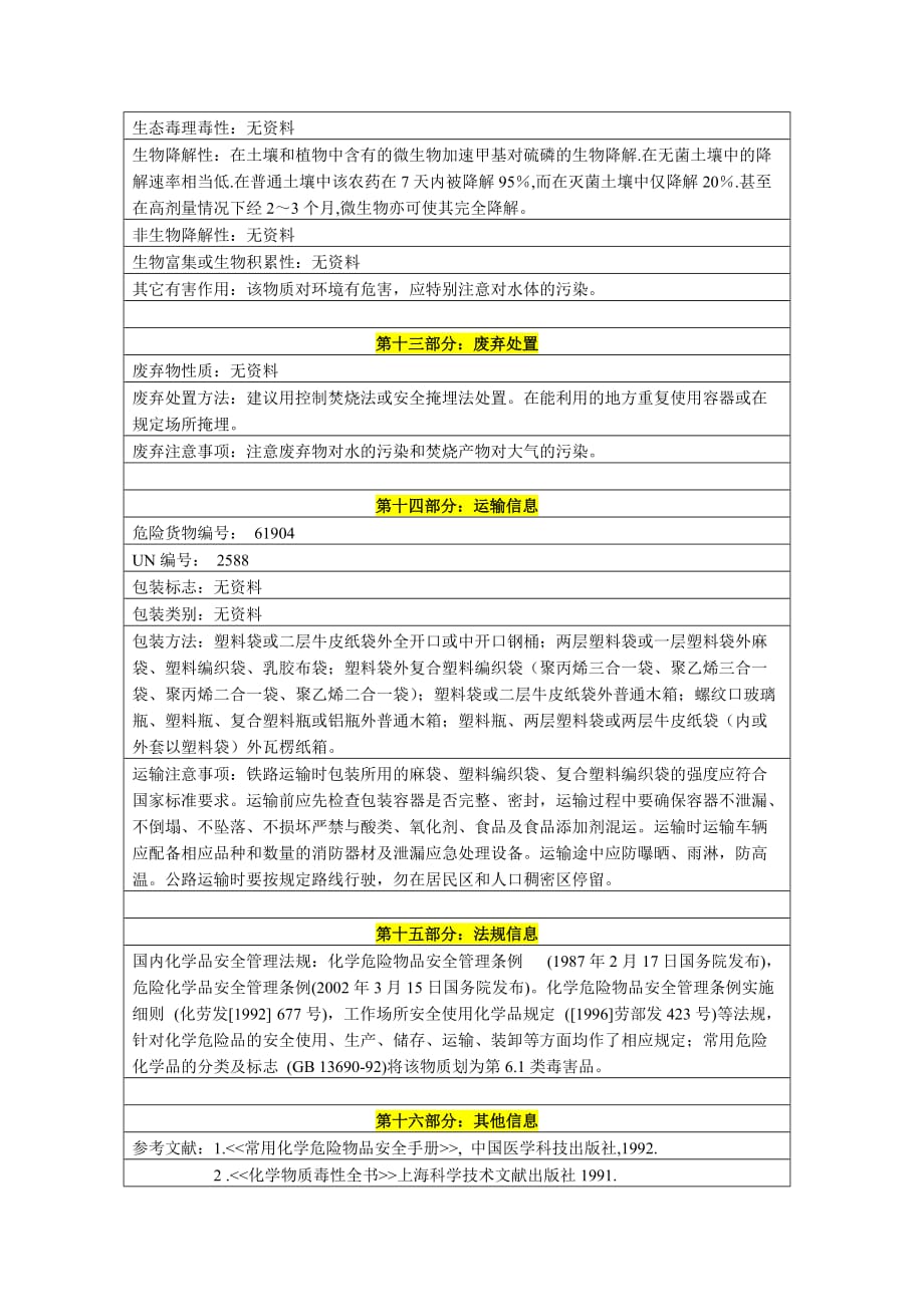 氯氰菊酯(MSDS).doc_第4页