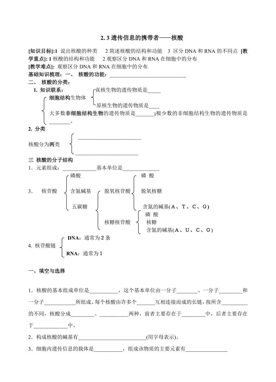 高中生物必修一学案及答案.doc_第5页