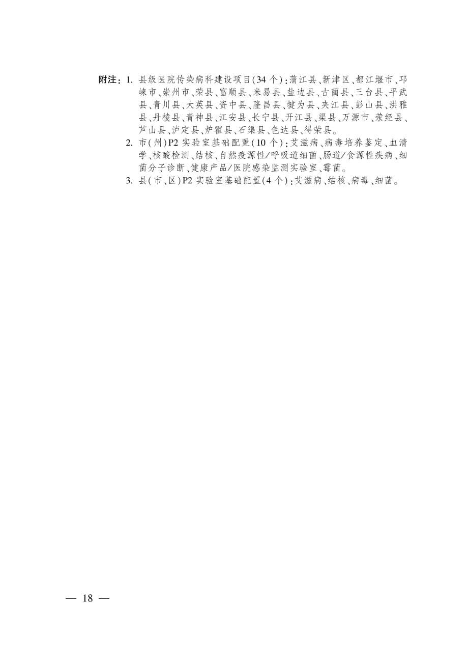 四川省疾病防控救治体系建设重点项目表（共49个）_第5页