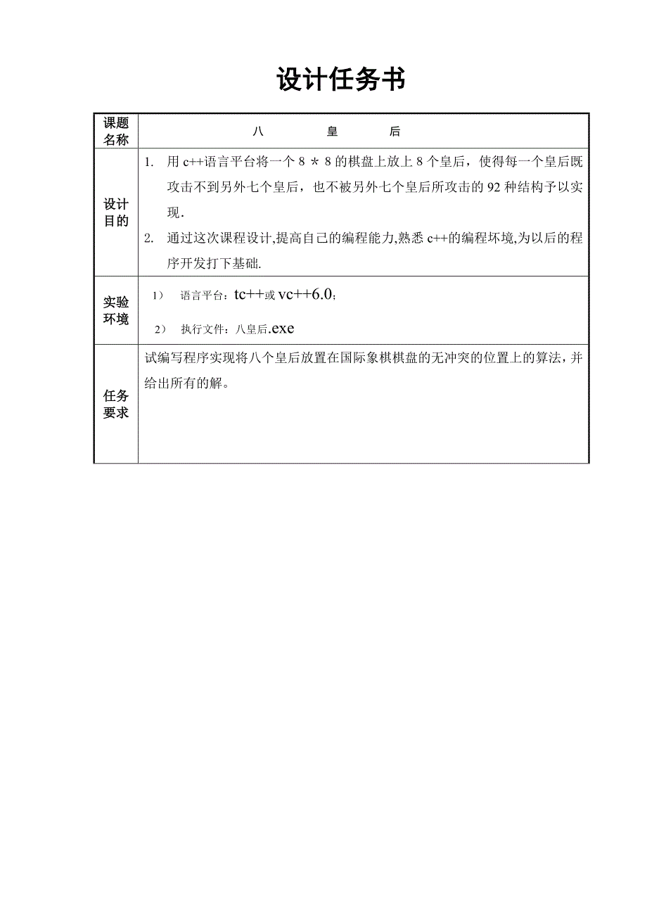 八皇后问题课程设计报告.doc_第2页