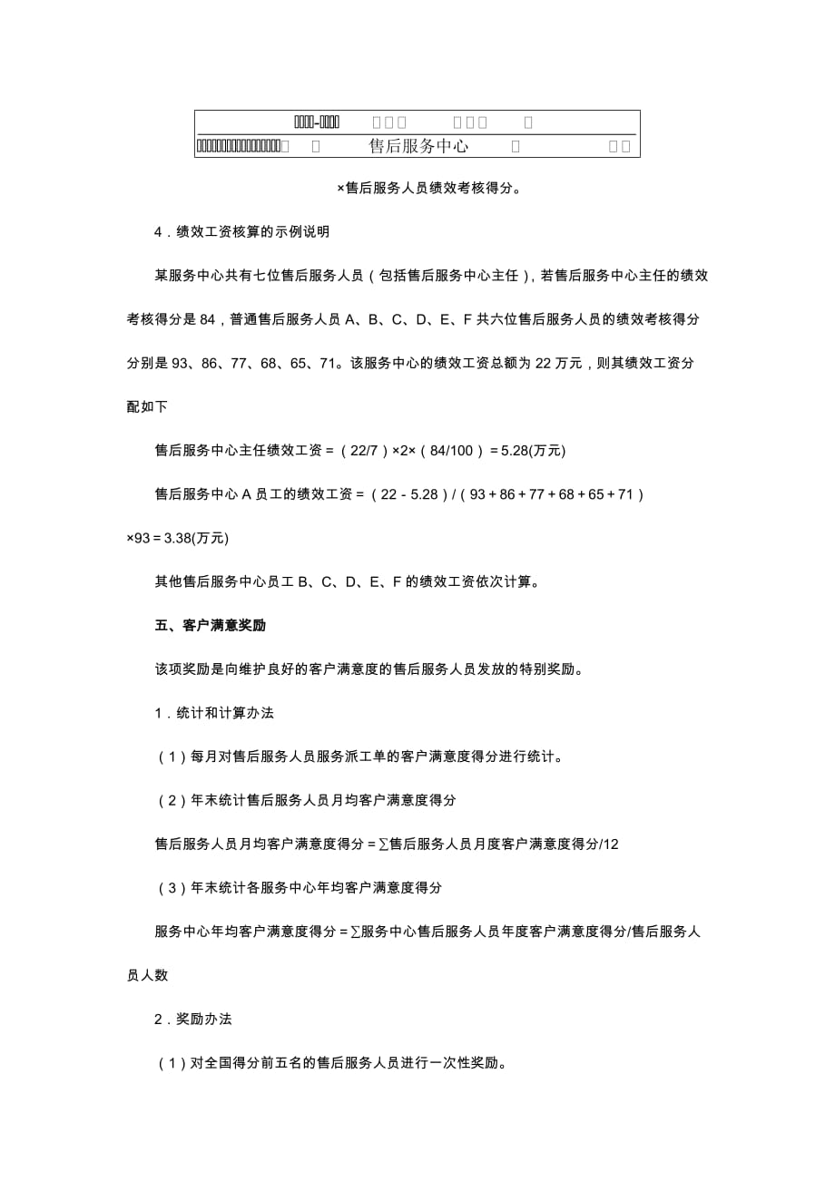 电器售后维修服务提成方案(附表).doc_第4页