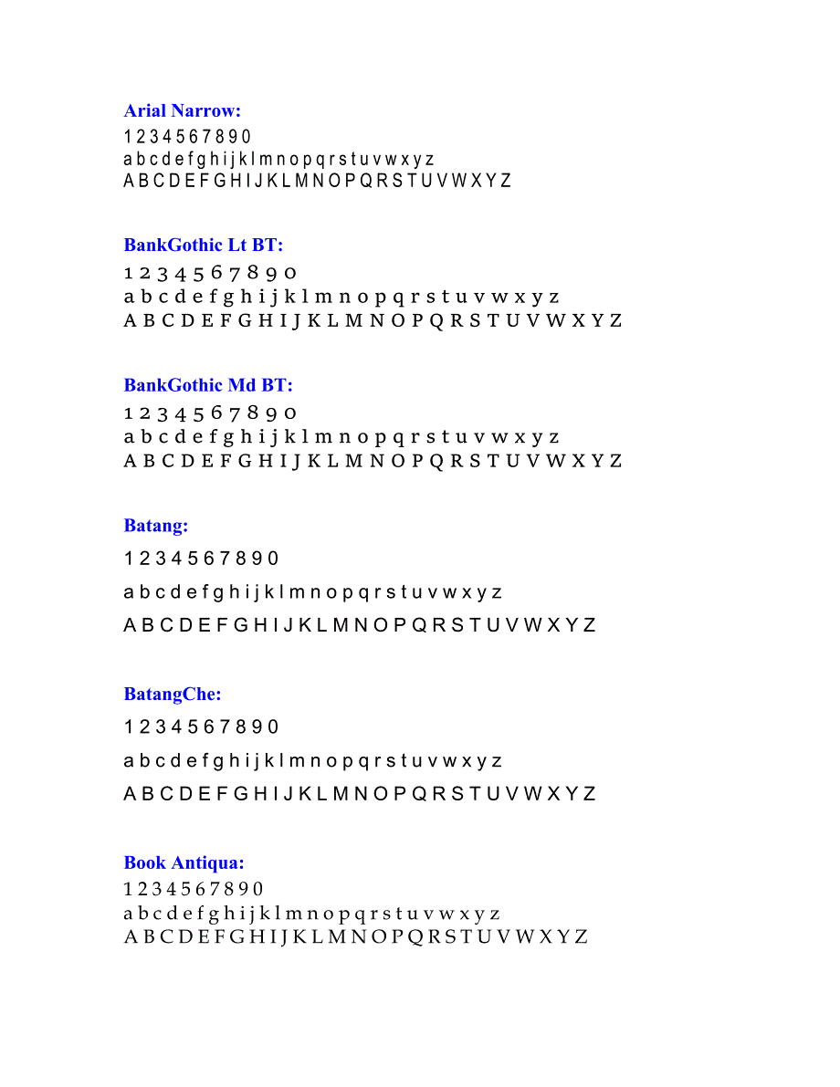 Word中的各种英文字体及数字字体对照表A-Z_第2页