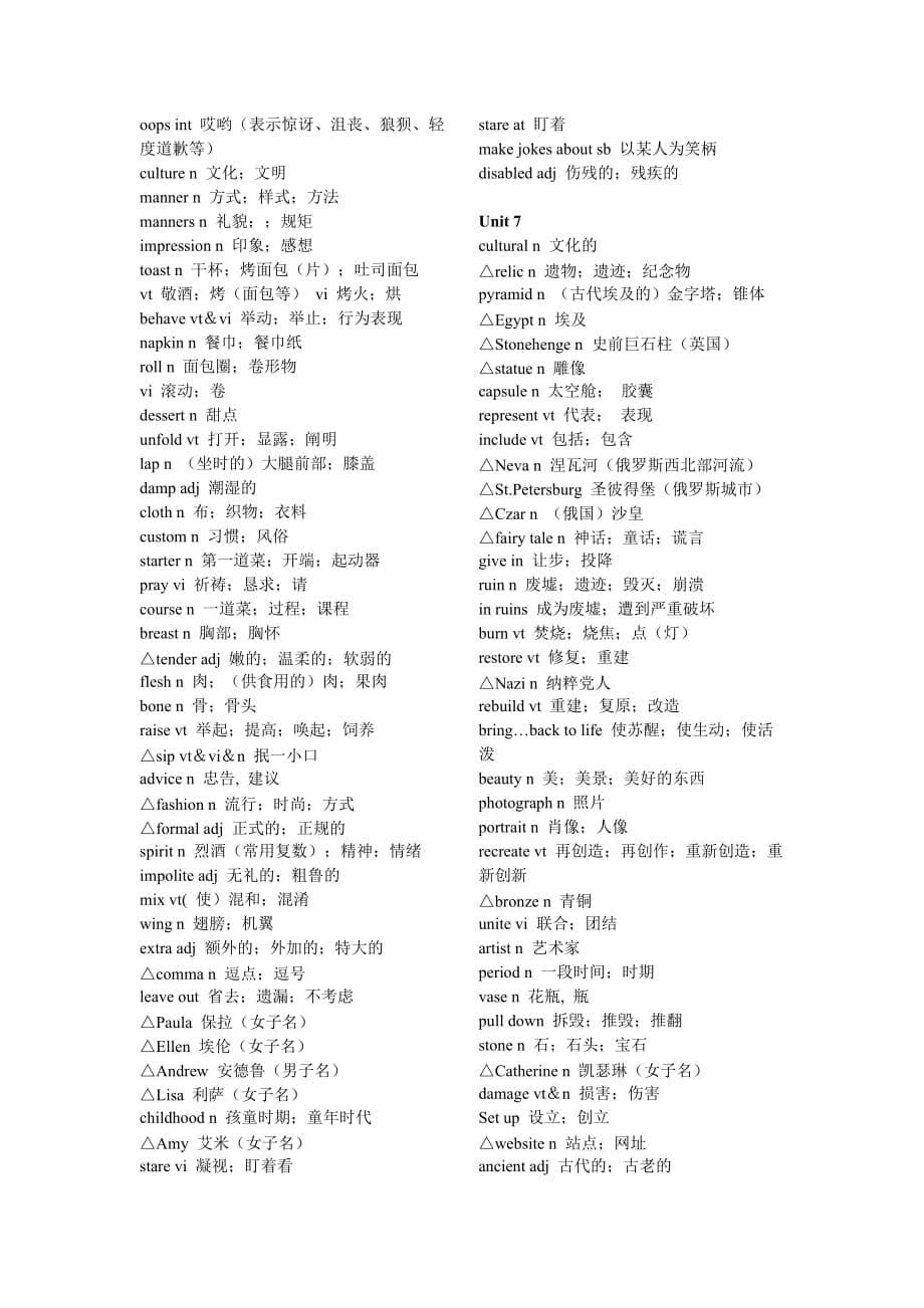 人教版高中英语书后单词表 第一册(上).doc_第5页