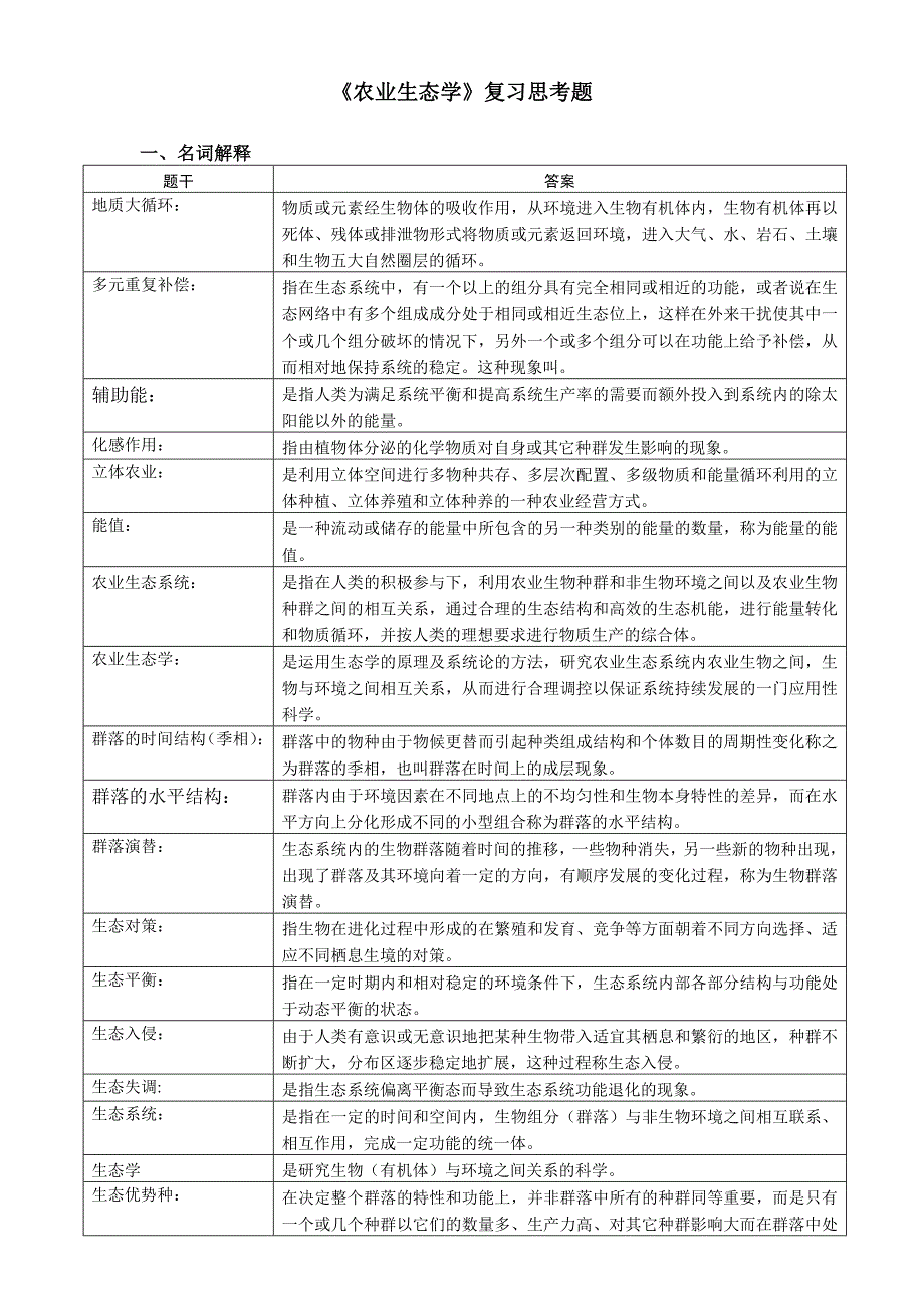 农业生态学复习思考题2016.11.doc_第1页