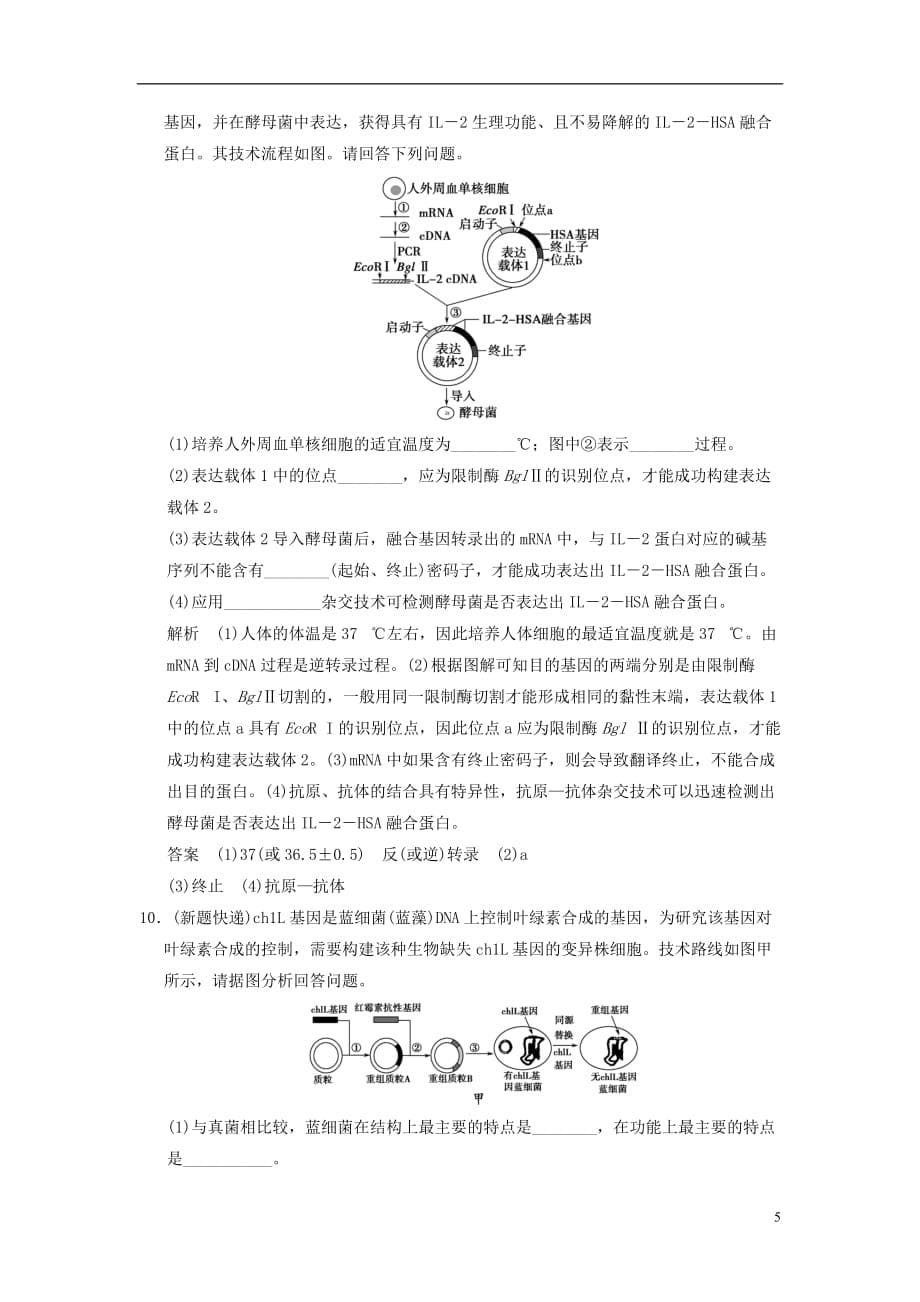 【创新设计】届高考生物一轮复习 31 基因工程 及其安全性限时训练_第5页