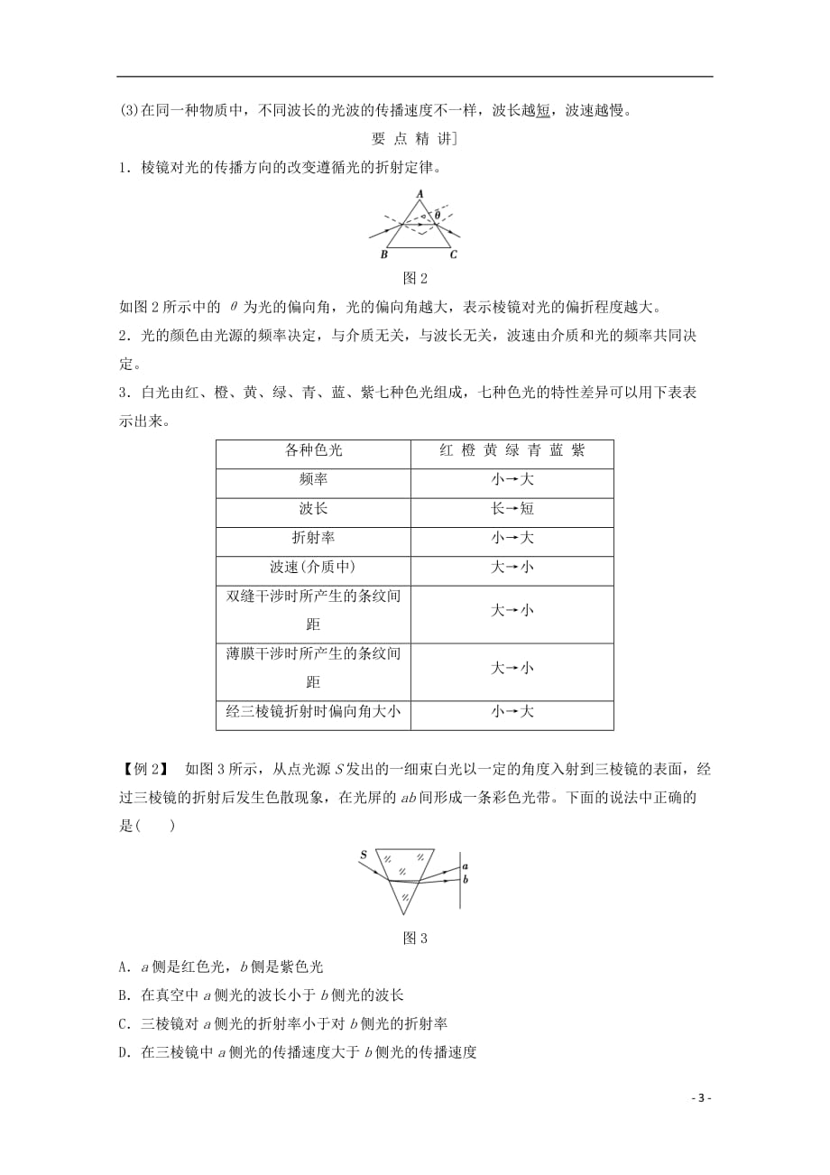 （浙江专用）高中物理第十三章光（第5课时）光的颜色、色散、激光教师用书新人教选修3-4_第3页