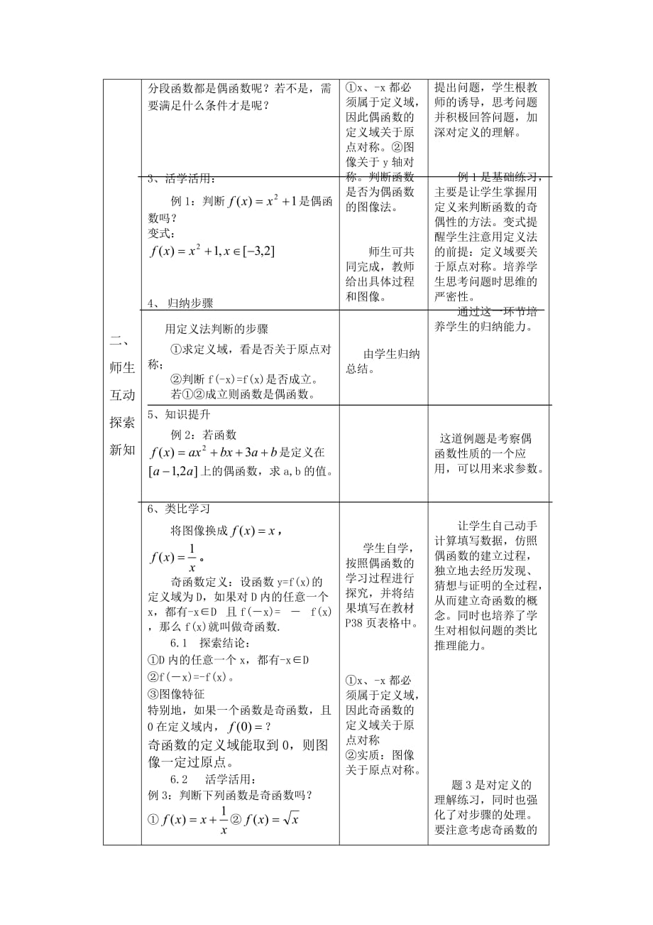 人教A版高中数学必修一《函数的奇偶性》教案.doc_第3页