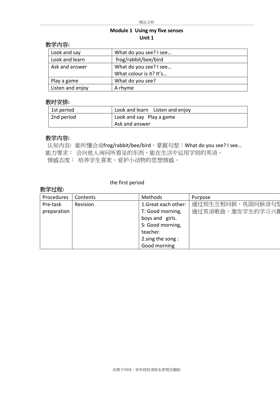 深圳牛津版小学英语一年级下(1B)教案资料_第2页