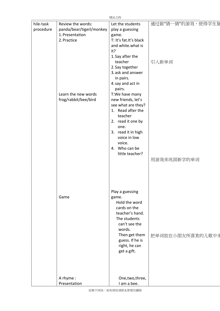 深圳牛津版小学英语一年级下(1B)教案资料_第3页