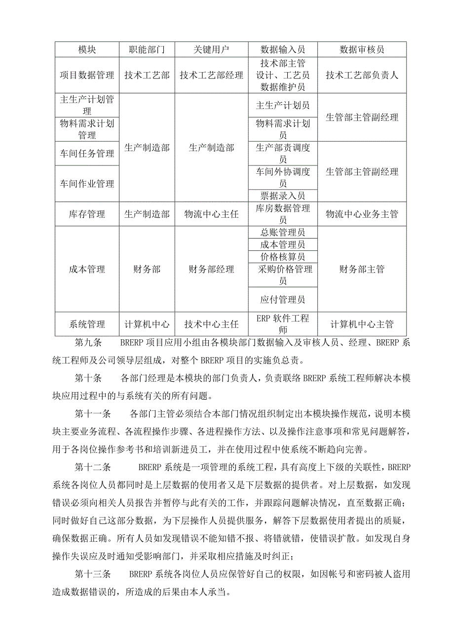 实用ERP系统操作流程及岗位责任管理制度_第2页