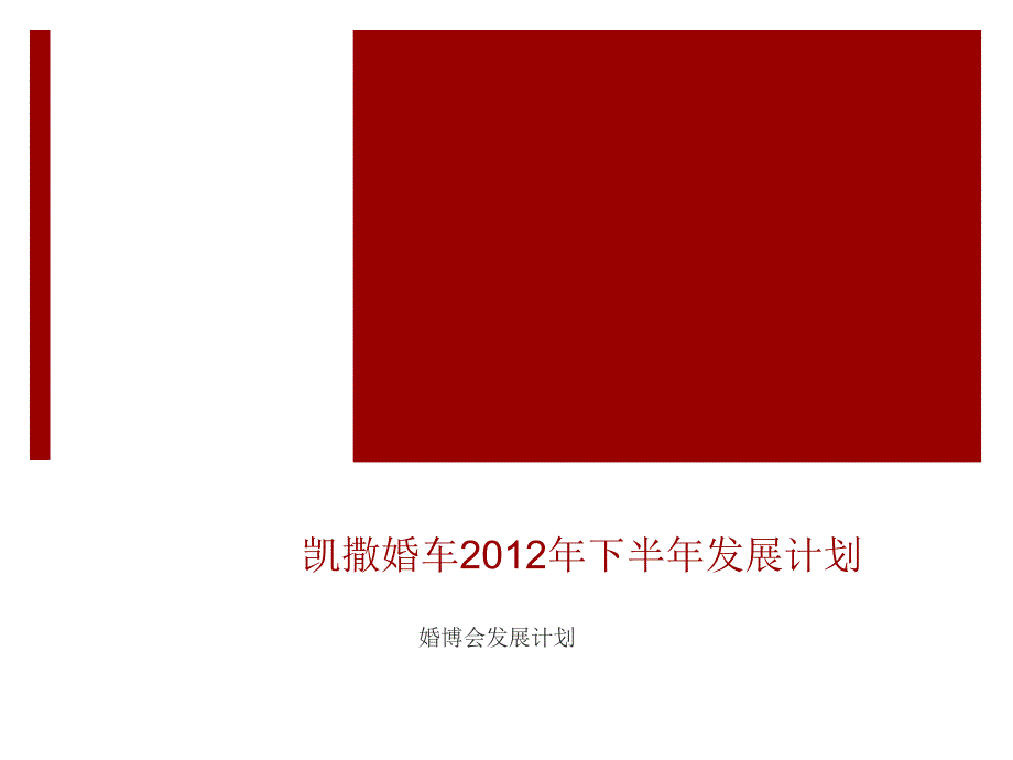 {企业发展战略}婚车下半年婚博会发展计划_第1页