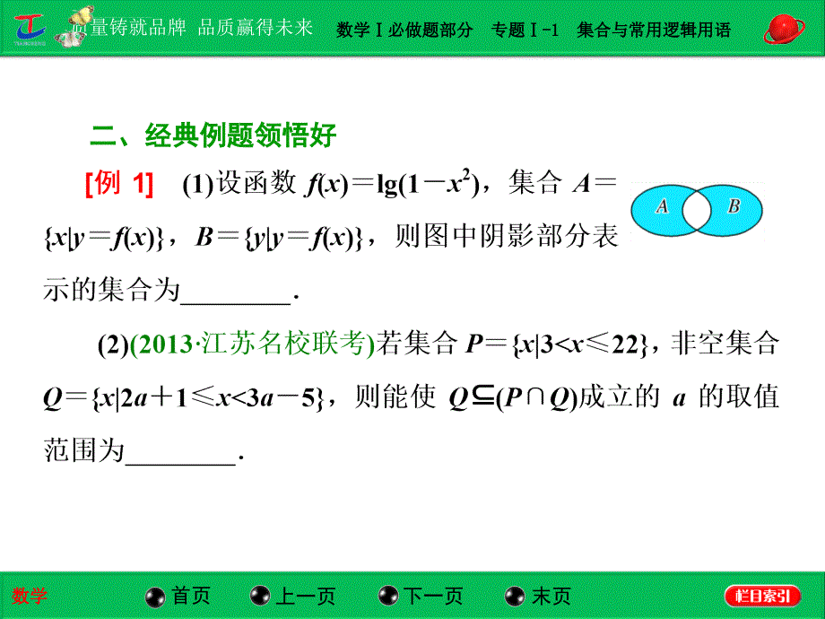 第一部分数学Ⅰ必做题部分专题Ⅰ-1集合与常用逻辑用语课件_第4页