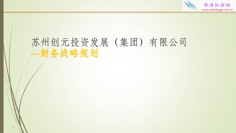 {企业管理咨询}公司财务战略规划华清弘咨询_第1页