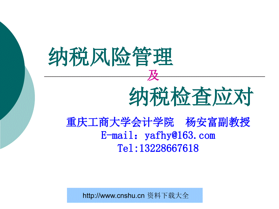 {企业风险管理}某市纳税检查应对与风险防范fxax_第1页