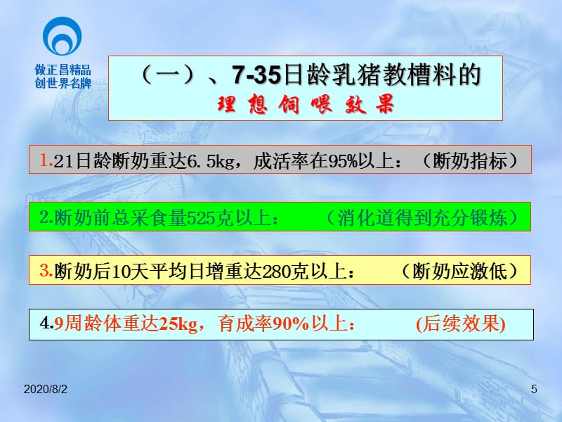 {企业发展战略}某某某国内外教槽料发展高峰论坛正昌乳猪教槽料_第5页