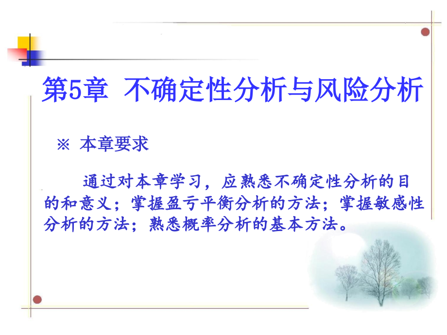 {企业风险管理}不确定性分析与风险分析讲义_第1页