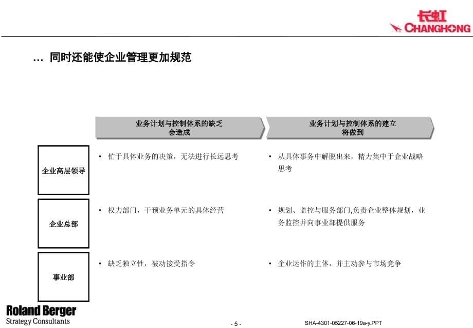 {企业管理咨询}某咨询长虹业务计划与控制体系报告_第5页