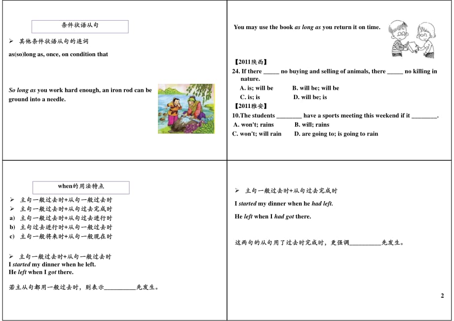 复合句之条件状语从句与时间状语从句(必考知识点).pdf_第2页