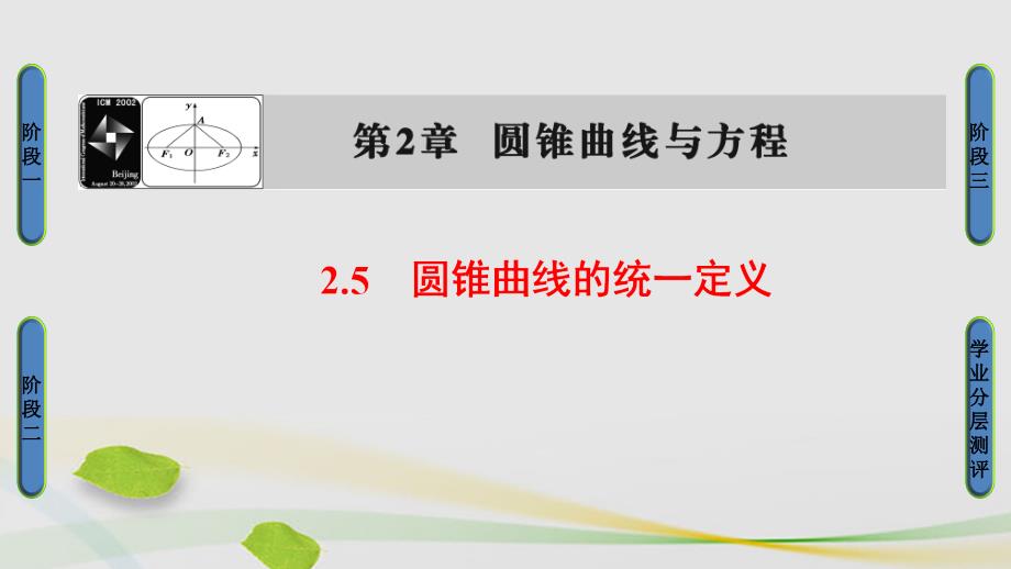 高中数学第2章圆锥曲线与方程2.5圆锥曲线的统一定义课件苏教版选修2-1_第1页